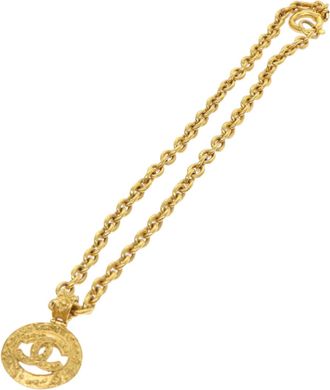 Chanel Cc Open Heart Pendant Necklace Metal Metal Necklace Jewelry (Pre-Owned)