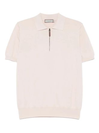 Canali cotton zip-up polo shirt - men - Cotton - 54 - Pink