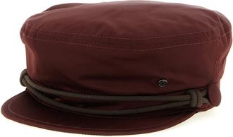Maison Michel Burgundy Logo Bakerboy Hat