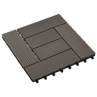 vidaXL Tile De Decking 11 Uds. Marr&oacute;n Oscuro 30 X 30 Cm Wpc Vidaxl