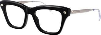 Alexander McQueen AM0484O Metal-Frame Optical Eyeglasses - Black