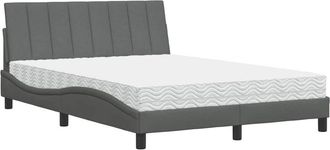 vidaXL Vidaxl - Cama Con Colch&oacute;n Tela Gris Oscuro 140x200 Cm