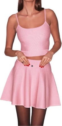Fleur du Mal Knit Corset Top In Cherry Blossom