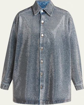 Stella McCartney Crystal Hotfix Denim Overshirt