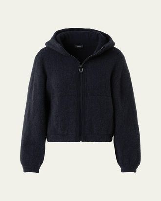 Akris Cashmere-Silk Boucle Knit Hoodie