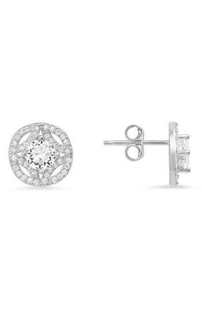 Queen Jewels Sterling Silver CZ Pavé Stud Earrings at Nordstrom Rack