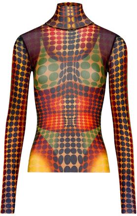 Jean Paul Gaultier Hochgeschlossenes Oberteil mit Aufdruck