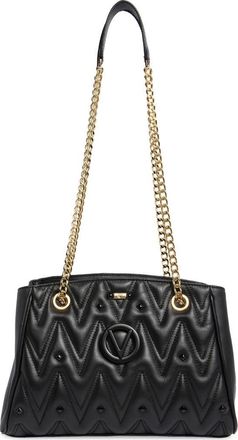 Mario Valentino Angelina Diamond Quilted Leather Tote Bag in Black at Nordstrom Rack