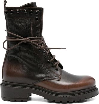 M&eacute;tisse 40mm combat boots met ringlets - Bruin