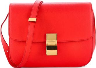 Celine Classic Box Bag Grainy Leather Medium crossbody bag - Rood