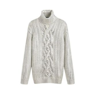 Balmain Maglione a collo alto - - Knitwear - Uomo - Grigio - M