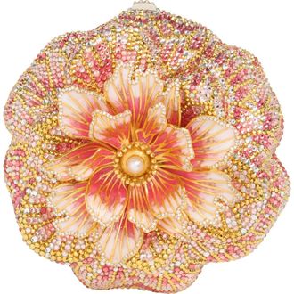 Judith Leiber Magnolia Crystal Minaudi&egrave;re in Silver Rose Multi at Nordstrom
