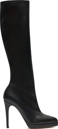 Casadei 100mm Michelle boots - women - Polyurethane/Artificial Leather/Artificial Leather/Polyester - 37 1/2 - Black