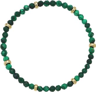 Zoe Lev Jewelry Malachite & 14K Gold Stretch Beaded Bracelet at Nordstrom