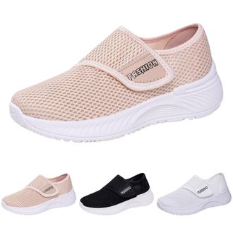 Generic Womens Extra Wide Fit Shoes with Adjustable Strap Ladies Casual Comfortable Lightweight Shoe Outdoor Non Slip Orthopedic Breathable Mesh Lining Diabet