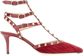 Valentino Garavani Schoenen, Dames, Rood, 37 EU, Leer, Rockstud Pump