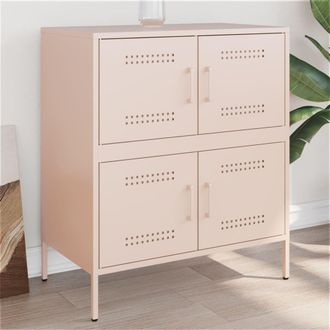 Berkfield Home Sideboard Pink 68x39x79 cm Steel | Size: 68 x 39 x 79 cm