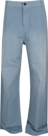 Miu Miu Light Blue Straight Flat Front Pants