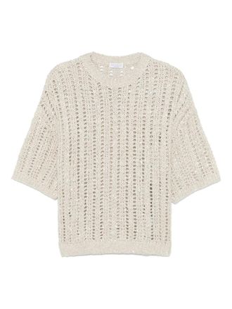 Brunello Cucinelli T-shirt con paillettes - Toni neutri