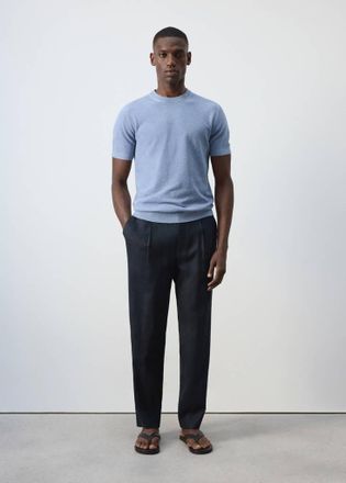 Mango Maglietta maglia sottile misto cotone blu - Uomo - XXL - MANGO MAN