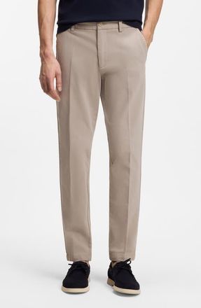 BOSS Kaiton Slim Fit Flat Front Stretch Cotton Chinos in Beige at Nordstrom, Size 29 X 32