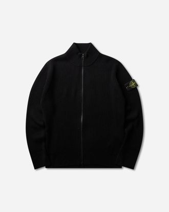 Stone Island Men s Full Rib RWS Wool Zip Sweater Black