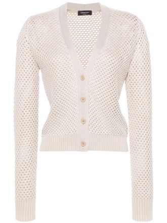 Fabiana Filippi V-neck open-knit cardigan - Neutrals