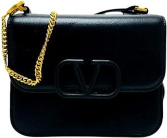 Valentino Pre-owned schoudertas - Dames - Pre-owned - Zwart - Maat: ONE Size Leer