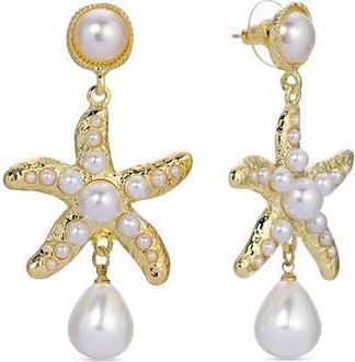 Eye Candy Los Angeles Zasa Starfish Drop Earrings in Gold at Nordstrom Rack