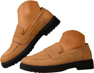 Generic Loafers for Women Business Casual Shoes Womens Platform Chunky Loafer Comfortable Dressy Slip On Work Shoes Womens Lug Sole Suede Formal Low Top Class