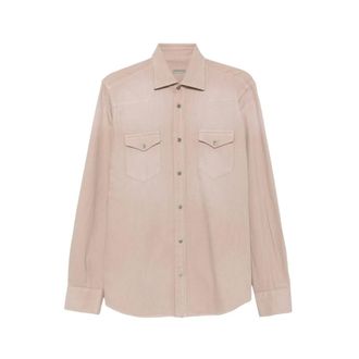 Sartorio Napoli Sh445923 007 Shirt - Heren - Overhemden - Beige - Maat: M Leer