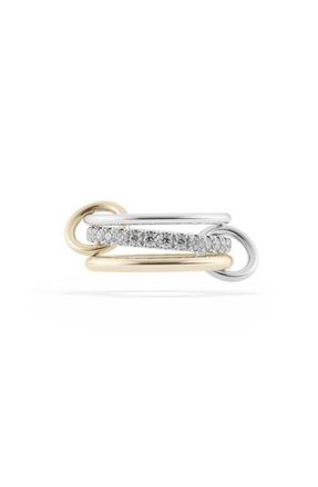 Spinelli Kilcollin Petunia Linked Diamond Rings in Silver Gold at Nordstrom, Size 8