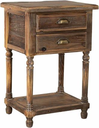 Wanderlust Deco Mesita de madera con 2 cajones 48,5x38x72,5h cm