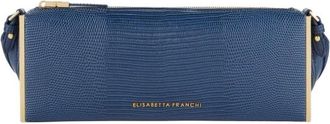 Elisabetta Franchi Borsa a spalla con stampa lucertola Bs15A66E2 - - Bags - Donna - Blu - ONE SIZE
