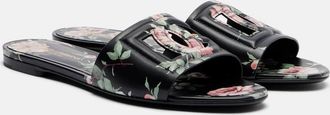 Dolce & Gabbana DG floral leather slides