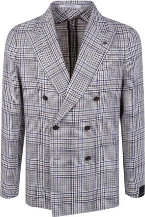 Tagliatore Dubbelrijige Prince of Wales Check Blazer - Heren - Blazers - Veelkleurig - S - Jassen
