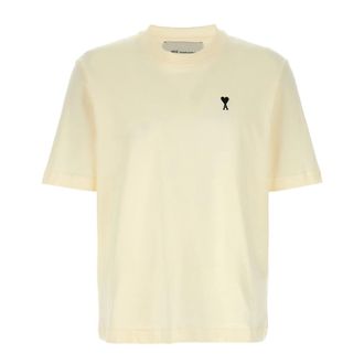 Ami Heavy Cotton Jersey T-Shirt - unisex - Ami Paris - T-Shirts - Beige - S - Tops
