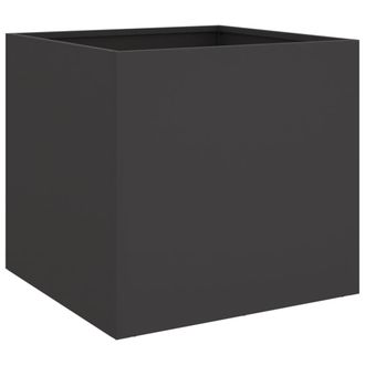 vidaXL Jardineras 2 Unidades Acero Negro 42x40x39 Cm Vidaxl