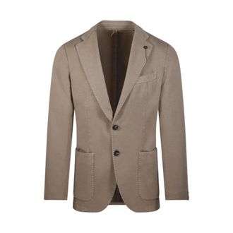 Santaniello Blazers, male, Brown, Size: L 19P Biscotto Jacket