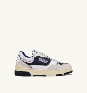 Autry SNEAKERS CLC LOW IN PELLE E SUEDE BIANCA E BLUE SPACE