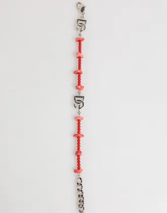 Dolce & Gabbana DG Logo Beaded Chain Belt - Silver