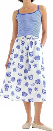 Compa&ntilde;&iacute;afant&aacute;stica Lobster Dinner Midi Skirt In White Multi