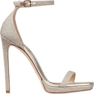 Jimmy Choo London Alva 120 Glitter Sandals, Brand Size 38.5 ( US Size 8.5 )