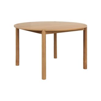 Sweeek Mesa de comedor redonda de madera de hevea, 4 plazas, natural