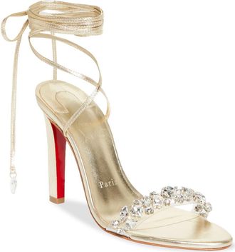 Christian Louboutin Fanny Jolly Sandal in Crystal/Platine at Nordstrom, Size 10.5Us