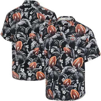 Tommy Bahama Mens Tommy Bahama Black Ohio State Buckeyes Veracruz Cay First Down Blooms Button-Up Shirt at Nordstrom, Size Medium