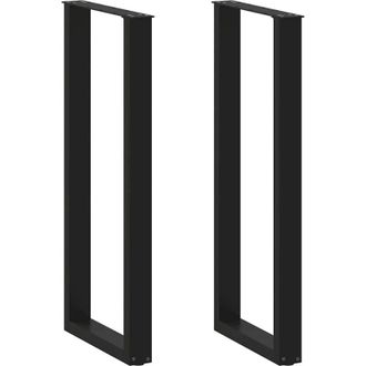 vidaXL Patas Para Mesa De Bar En Forma De U (2 Unidades), Color Negro, 50 X 110-111 Cm, Acero Vidaxl