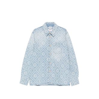 Casablanca Pearl-embellishment Denim Shirt
