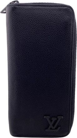 Louis Vuitton Black Leather Long Wallet (Bi-Fold) (Pre-Owned)