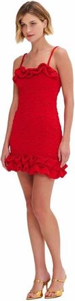 PatBo Papillon Jacquard Flutter Mini Dress in Red at Nordstrom, Size X-Large